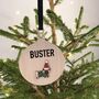 Personalised Wooden Pet Dog Bauble Tree Decoration, thumbnail 1 of 3
