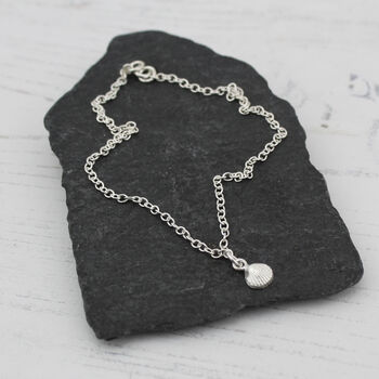 Sterling Silver Cornish Shell Charm Anklet, 3 of 5