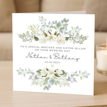 Custom Wedding Day Card For Brother And Sister In Law, 3 of 7
