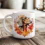 Personalised Dog Mug Dachshund In An Autumn Wreath, thumbnail 1 of 2