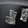 Drum Set Silver Cufflinks Gift For Musicians 316 L Stainless Steel, thumbnail 2 of 6