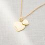 Sterling Silver Double Heart Charm Personalised Necklace, thumbnail 3 of 11