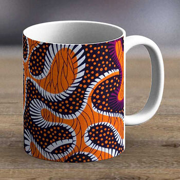 Purple And Orange Ankara Print Mug Fabric Two, 2 of 2