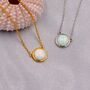 Sterling Silver White Opal Dainty Coin Pendant Necklace, thumbnail 1 of 12