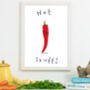 Hot Stuff Chili Pepper Kitchen Love Print, thumbnail 1 of 4