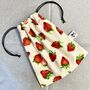 Garden Strawberries Cotton Drawstring Gift Pouch Bag, thumbnail 1 of 3