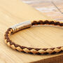 Mens Braided Cork Bracelet Hidden Message Stainless Steel Clasp, thumbnail 5 of 8