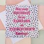 Pat Butcher Earrings Birthday Card – Dalmatian Print Square – Blank Inside, thumbnail 1 of 4
