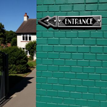 Entrance Metal Door Sign Art Deco Or Modern, 2 of 6