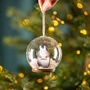 Personalised Illustrated Penguin Christmas Snow Dome Bauble, thumbnail 4 of 11