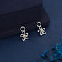 Sterling Silver Daisy Flower Charm Hoop Earrings, thumbnail 7 of 12