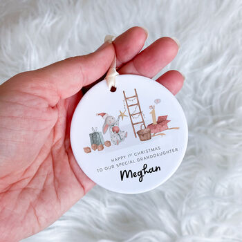 Personalised Granddaughter 1st Christmas Ornament Gift, 5 of 7