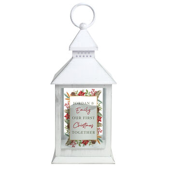 Personalised Poinsettia White LED Lantern – Christmas Ornament, 6 of 6