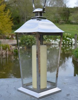 Silver Stainless Steel Candle Lantern, 6 of 7