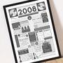 Personalised 2008 Music Print 18th Birthday Gift, thumbnail 4 of 10