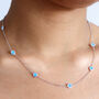 Sterling Silver Opal Necklace, thumbnail 3 of 12