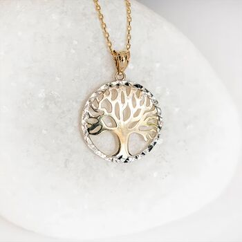 Personalised Solid 9ct Yellow Gold Tree Of Life Necklace, 4 of 12