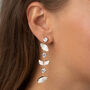 Swarovski Crystal Frosted Leaf Drop Earrings, thumbnail 1 of 6