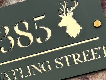 Personalised Stag Design House Acrylic Number Sign, 10 of 11