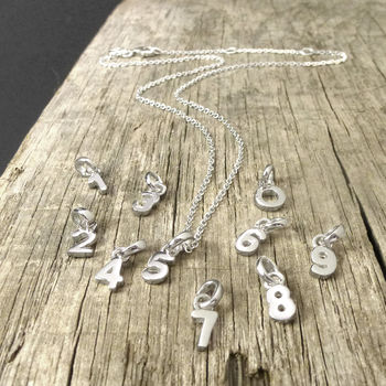 Mini Sterling Silver Number Necklace, 5 of 7