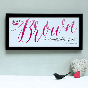 Personalised Wedding Mr And Mrs Framed Print, 3 of 6
