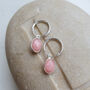 Pink Opal Silver Hoop Earrings, thumbnail 1 of 3