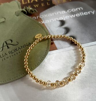 Chunky Golden Crystal Beaded Bracelet, 2 of 2