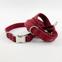 Luxury Cranberry Herringbone Dog Collar, thumbnail 3 of 11