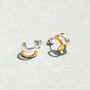 Small Mixed Metal Hoop Earrings In Sterling Silver, thumbnail 1 of 8