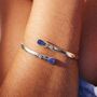 Shakti Lapis Lazuli Sterling Silver Adjustable Bangle, thumbnail 1 of 9