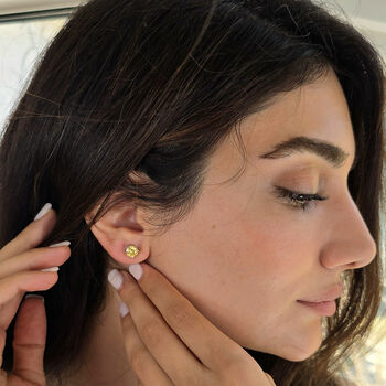 Citrine Moissanite Crystal Sterling Silver Earrings, 4 of 6