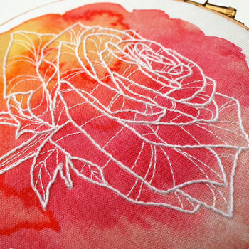 Watercolour Rose Embroidery Kit, 2 of 5