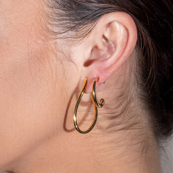 Melting Drop Hoops In Gold Plated, 2 of 5