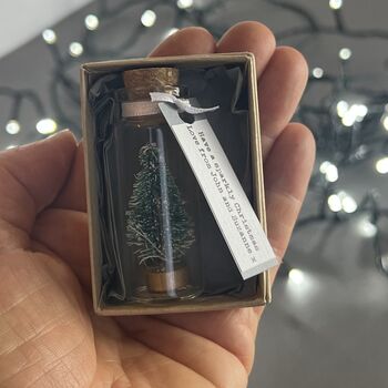 Personalised Miniature Christmas Tree In A Glass Bottle Keepsake, 11 of 11