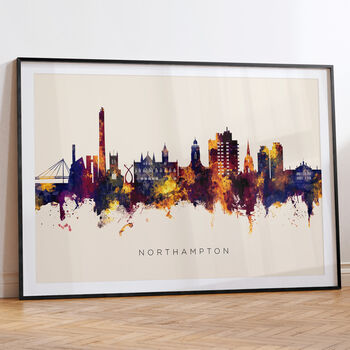Northampton Skyline Cityscape Art Print, 6 of 12