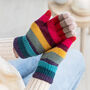 Rainbow Stripe Angora Knit Gloves, thumbnail 2 of 8