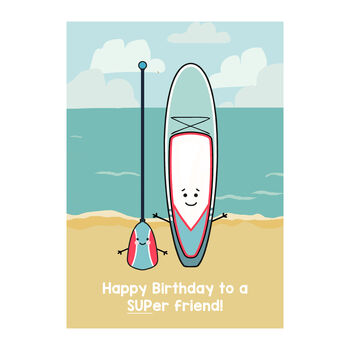 Stand Up Paddle Board Birthday Card For Friend, 3 of 3