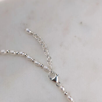 Nina Tiny Pearl And Bead Anklet, 3 of 3