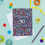 90th Birthday Card For Men, Geometric 90th Card, For Him, thumbnail 1 of 2