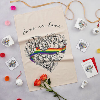Love Is Love Tea Towel, Gay Pride, Supporting Lgbt, 3 of 4