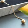 Long Chain Layered Necklace Ball Pendant Gold Plated, thumbnail 8 of 10