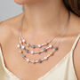 Three Tone Beaded Triple Layer Necklace, thumbnail 3 of 3
