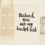 Personalised Bucket List Romantic Valentine's Card, thumbnail 1 of 3