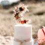 Autumnal Crescent Moon Dried Flower Wedding Cake Topper, thumbnail 2 of 4