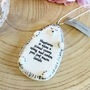 East Of India Hedgehog Hanger Friendship Quote Keepsake Hanger Gift, thumbnail 1 of 3