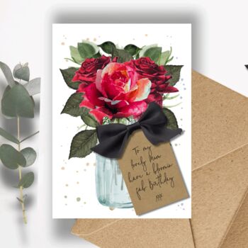 Luxury Personalised Scented Birthday Card For Her Red Rose, 4 of 6