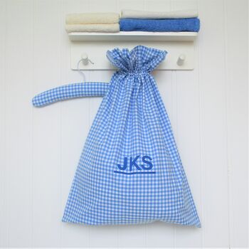 Gingham Laundry Bag With Initials Motif, 6 of 8