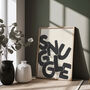 Snuggle Typography Wall Art Print | Cosy Autumn Decor, thumbnail 2 of 6