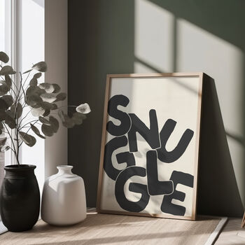 Snuggle Typography Wall Art Print | Cosy Autumn Decor, 2 of 6