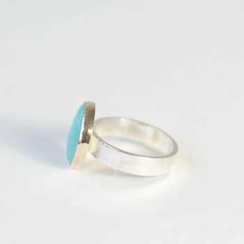 Turquoise Gemstone Ring Set In 9ct Gold 'Healing', 3 of 5